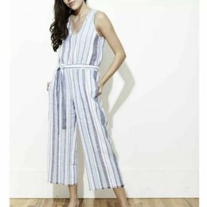 Cloth & Stone Blue and White Striped Jumpsuit